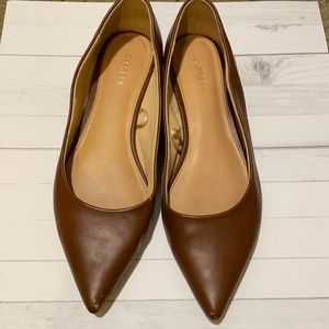 Express Brown Pointed Toe Flats